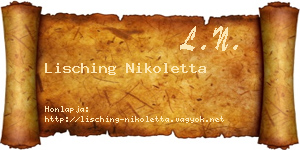 Lisching Nikoletta névjegykártya